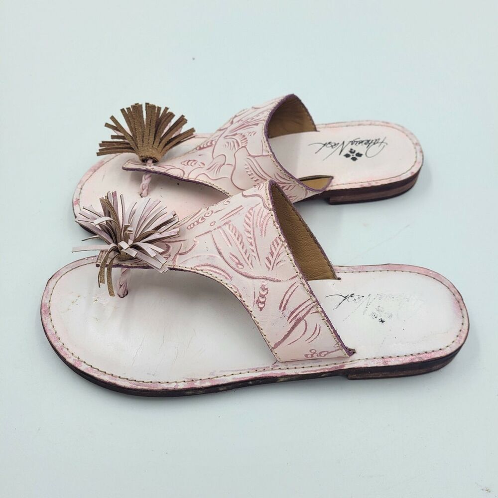 Patricia Nash Pink Leather Sandals Womens size 8 EUR 37